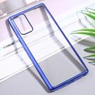 For Samsung Galaxy Note20 Ultra-thin Plating TPU Protective Soft Case(Blue) - 1
