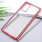 For Samsung Galaxy Note20 Ultra-thin Plating TPU Protective Soft Case(Red) - 2