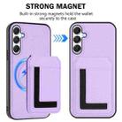 For Samsung Galaxy M35 CX01 Detachable Magsafe Magnetic Card Bag Phone Case(Light Purple) - 2