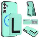 For Samsung Galaxy M34 / F34 5G CX01 Detachable Magsafe Magnetic Card Bag Phone Case(Mint Green) - 1