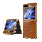 For Samsung Galaxy Z Flip5 VIETAO Crazy Horse Texture PU Phone Case(Brown) - 1