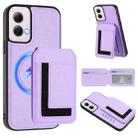 For Motorola Moto G Power 5G 2024 CX01 Detachable Magsafe Magnetic Card Bag Phone Case(Light Purple) - 1