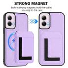 For Motorola Moto G Power 5G 2024 CX01 Detachable Magsafe Magnetic Card Bag Phone Case(Light Purple) - 2