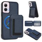 For Motorola Moto G Power 5G 2024 CX01 Detachable Magsafe Magnetic Card Bag Phone Case(Dark Blue) - 1