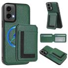 For Motorola Moto G 5G 2024 CX01 Detachable Magsafe Magnetic Card Bag Phone Case(Peacock Green) - 1