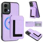 For Motorola Moto G 5G 2024 CX01 Detachable Magsafe Magnetic Card Bag Phone Case(Light Purple) - 1