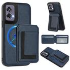 For Motorola Edge 50 Fusion CX01 Detachable Magsafe Magnetic Card Bag Phone Case(Dark Blue) - 1