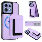 For Motorola Edge 50 Pro CX01 Detachable Magsafe Magnetic Card Bag Phone Case(Light Purple) - 1