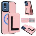 For Motorola Moto G Play 2024 4G CX01 Detachable Magsafe Magnetic Card Bag Phone Case(Pink) - 1