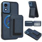 For Motorola Moto G Play 2024 4G CX01 Detachable Magsafe Magnetic Card Bag Phone Case(Dark Blue) - 1
