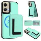 For Motorola Moto G Stylus 5G 2024 CX01 Detachable Magsafe Magnetic Card Bag Phone Case(Mint Green) - 1
