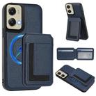 For Motorola Moto G Stylus 5G 2024 CX01 Detachable Magsafe Magnetic Card Bag Phone Case(Dark Blue) - 1