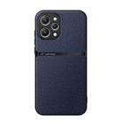 For Redmi 12 4G Litchi Leather Magnetic Full Coverage Shockproof Phone Case(Navy Blue) - 1