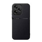 For Redmi 13 4G / Xiaomi Poco M6 4G Litchi Leather Magnetic Full Coverage Shockproof Phone Case(Black) - 1