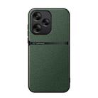 For Redmi 13 4G / Xiaomi Poco M6 4G Litchi Leather Magnetic Full Coverage Shockproof Phone Case(Green) - 1