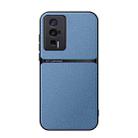 For Redmi K60 / K60 Pro Litchi Leather Magnetic Full Coverage Shockproof Phone Case(Blue) - 1