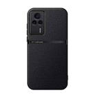 For Redmi K60E Litchi Leather Magnetic Full Coverage Shockproof Phone Case(Black) - 1