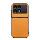 For Redmi K70 / Xiaomi Poco F6 Pro Litchi Leather Magnetic Full Coverage Shockproof Phone Case(Yellow) - 1