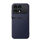 For Redmi K70 / Xiaomi Poco F6 Pro Litchi Leather Magnetic Full Coverage Shockproof Phone Case(Navy Blue) - 1