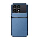 For Redmi K70E Litchi Leather Magnetic Full Coverage Shockproof Phone Case(Blue) - 1