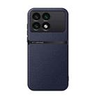 For Redmi K70E Litchi Leather Magnetic Full Coverage Shockproof Phone Case(Navy Blue) - 1
