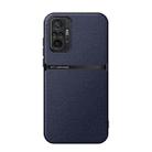 For Redmi Note 10 Pro / Note 10 Pro Max Litchi Leather Magnetic Full Coverage Shockproof Phone Case(Navy Blue) - 1