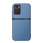 For Redmi Note 10 Pro 5G Litchi Leather Magnetic Full Coverage Shockproof Phone Case(Blue) - 1