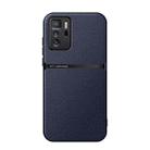 For Redmi Note 10 Pro 5G Litchi Leather Magnetic Full Coverage Shockproof Phone Case(Navy Blue) - 1