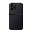 For Redmi Note 12 5G Global Litchi Leather Magnetic Full Coverage Shockproof Phone Case(Black) - 1