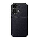 For Redmi Note 13 4G Global Litchi Leather Magnetic Full Coverage Shockproof Phone Case(Black) - 1