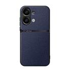 For Redmi Note 13 4G Global Litchi Leather Magnetic Full Coverage Shockproof Phone Case(Navy Blue) - 1