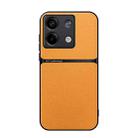 For Redmi Note 13 5G Global Litchi Leather Magnetic Full Coverage Shockproof Phone Case(Yellow) - 1