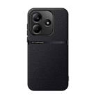 For Redmi Note 14 5G Litchi Leather Magnetic Full Coverage Shockproof Phone Case(Black) - 1