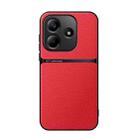 For Redmi Note 14 5G Litchi Leather Magnetic Full Coverage Shockproof Phone Case(Red) - 1