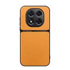 For Redmi Note 14 Pro 5G Litchi Leather Magnetic Full Coverage Shockproof Phone Case(Yellow) - 1
