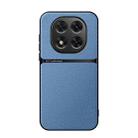 For Redmi Note 14 Pro 5G Litchi Leather Magnetic Full Coverage Shockproof Phone Case(Blue) - 1