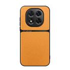 For Redmi Note 14 Pro+ 5G Litchi Leather Magnetic Full Coverage Shockproof Phone Case(Yellow) - 1
