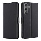 For Samsung Galaxy S25 5G Ultra-thin Voltage Side Buckle Horizontal Flip Leather Phone Case(Black) - 1