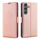 For Samsung Galaxy S25 5G Ultra-thin Voltage Side Buckle Horizontal Flip Leather Phone Case(Rose Gold) - 1