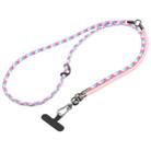 8mm 3 in 1 Anti-lost Strap Phone Crossbody Splicing Lanyard(Pink Blue Rose) - 1