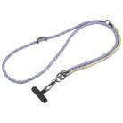 8mm 3 in 1 Anti-lost Strap Phone Crossbody Splicing Lanyard(Yellow Purple) - 1