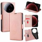 For Xiaomi 15 Ultra Ultra-thin Voltage Side Buckle Horizontal Flip Leather Phone Case(Rose Gold) - 1
