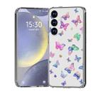 For Samsung Galaxy S25 5G IMD Double Piece Simple Fresh Shockproof Phone Case(Laser Butterfly) - 1