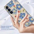 For Samsung Galaxy S25 5G IMD Double Piece Simple Fresh Shockproof Phone Case(Blue Flower) - 2