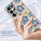 For Samsung Galaxy S25 Ultra 5G IMD Double Piece Simple Fresh Shockproof Phone Case(Blue Flower) - 2