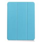 For iPad Air 2022 / 2020 10.9 Custer Texture Horizontal Flip Leather Case with Three-folding Holder & Sleep / Wake-up Function(Sky Blue) - 1