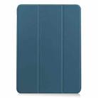 For iPad Air 11 2024 / 2022 / 2020 10.9 Custer Texture Horizontal Flip Leather Case with Three-folding Holder & Sleep / Wake-up Function(Dark Green) - 1