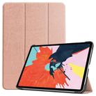 For iPad Air 11 2024 / 2022 / 2020 10.9 Custer Texture Horizontal Flip Leather Case with Three-folding Holder & Sleep / Wake-up Function(Rose Gold) - 1