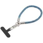 Pearl Silver Metal Buckle Phone Wrist Strap Phone Short Lanyard(Blue) - 1