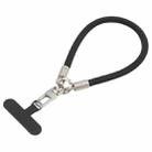 Pearl Silver Metal Buckle Phone Wrist Strap Phone Short Lanyard(Black) - 1